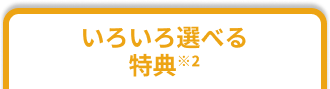 いろいろ選べる特典※2